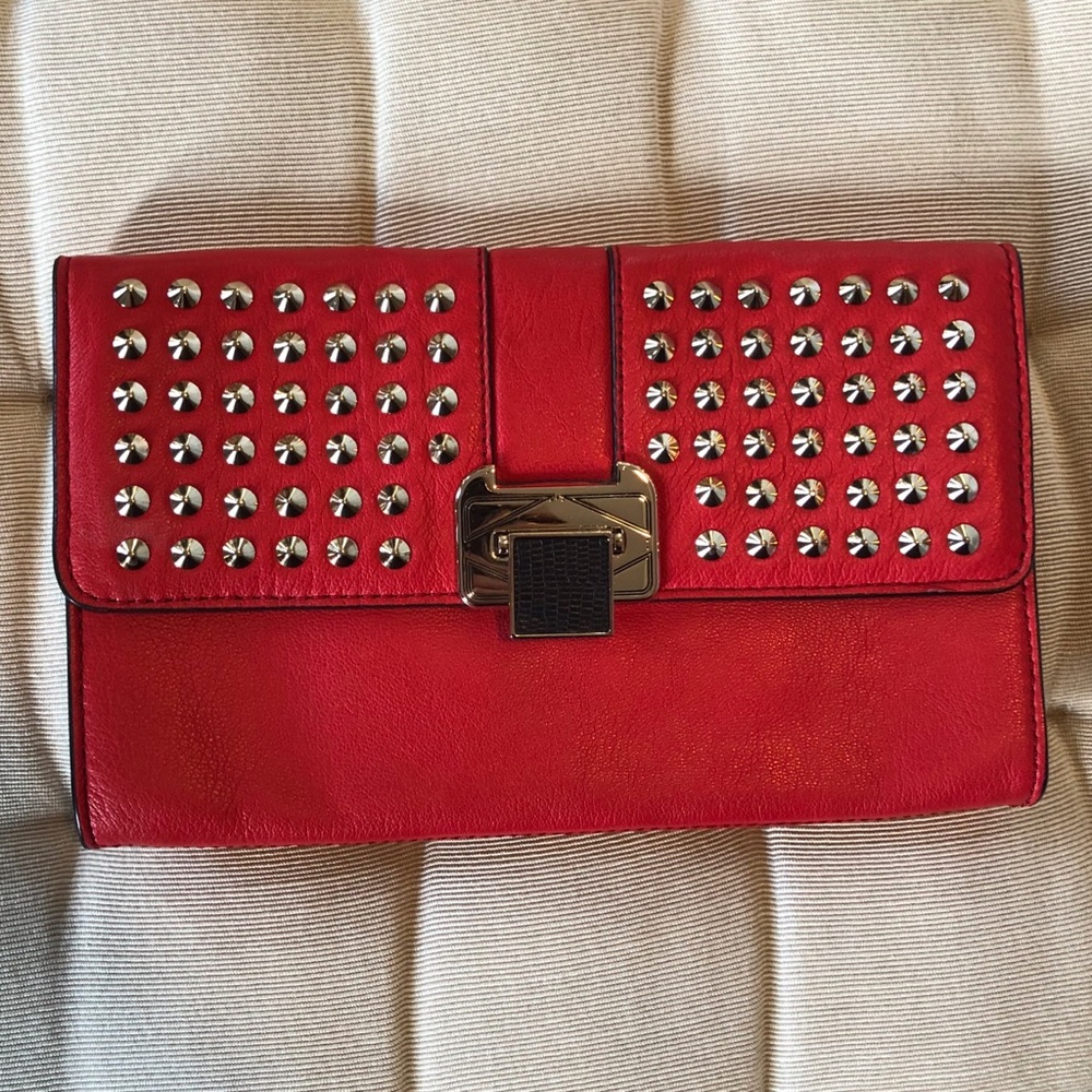 Rebecca Minkoff Studded Leather Clutch Like New.